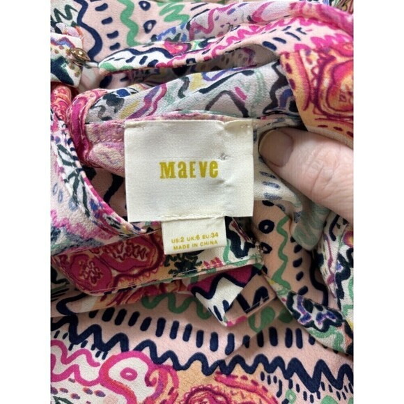 Maeve by Anthropologie Multicolor Siya Kimono Dress Pink Rose Abstract Floral 2 - Picture 4 of 11